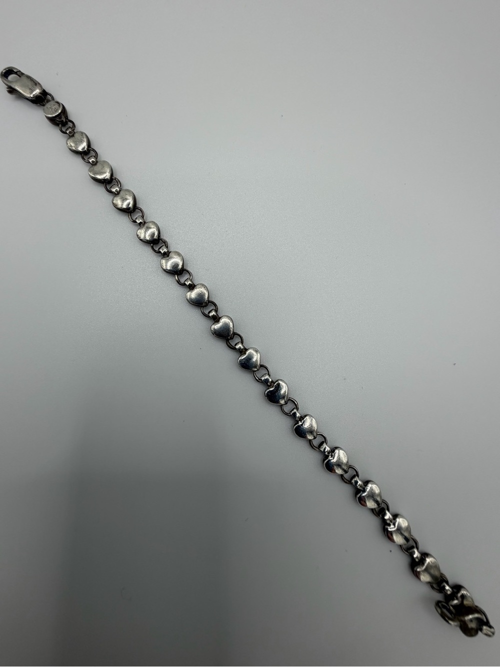 Tiffany & Co. Silver Heart Link Bracelet with Tiffany Blue Pouch - Picture 12 of 15